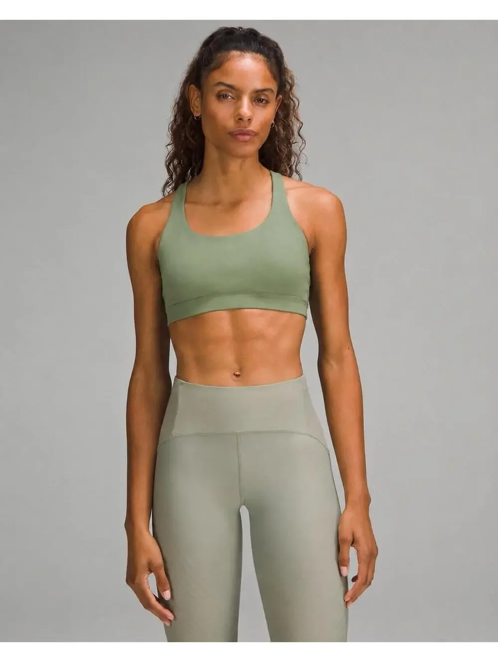 Lululemon Energy Bra Medium Support B-D Cups Green Size 6 Luxtreme